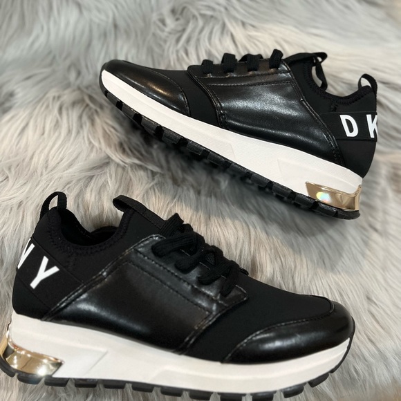Dkny Shoes - DKNY Fashion Sneakers Women-Black/White/Gold